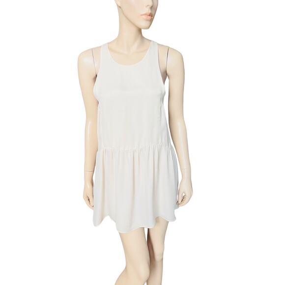 Nomia Women’s Mini 100% Silk Made in USA Dress Size M Sleeveless Ruffle Skirt - Picture 1 of 12